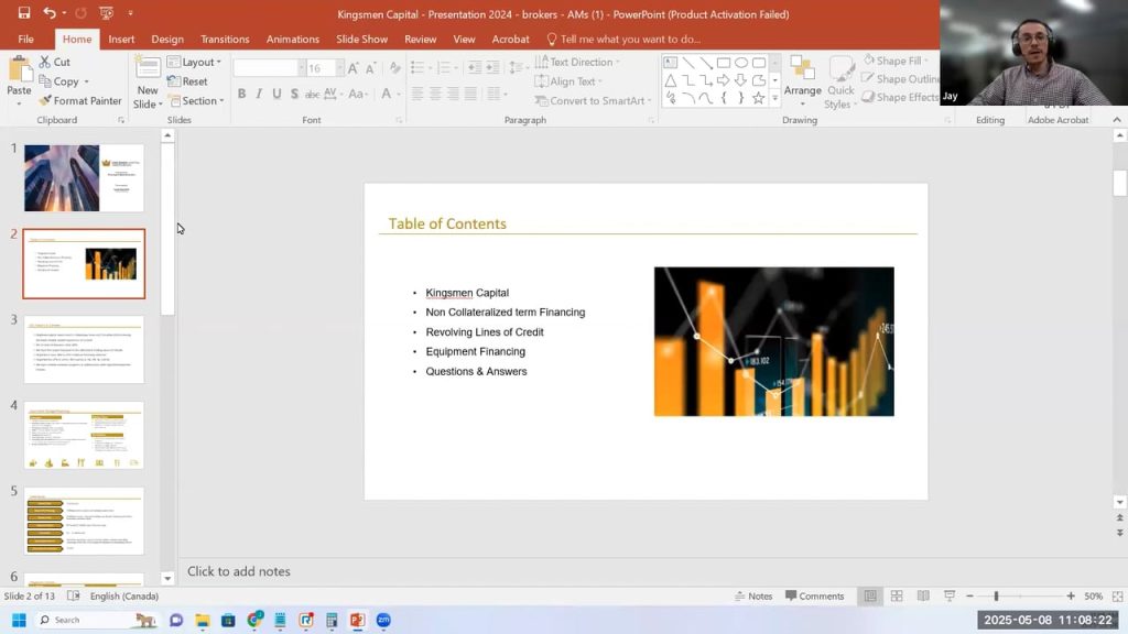 Lender presentation- Kingsmen Capital- Business Loans - May 8, 2025
